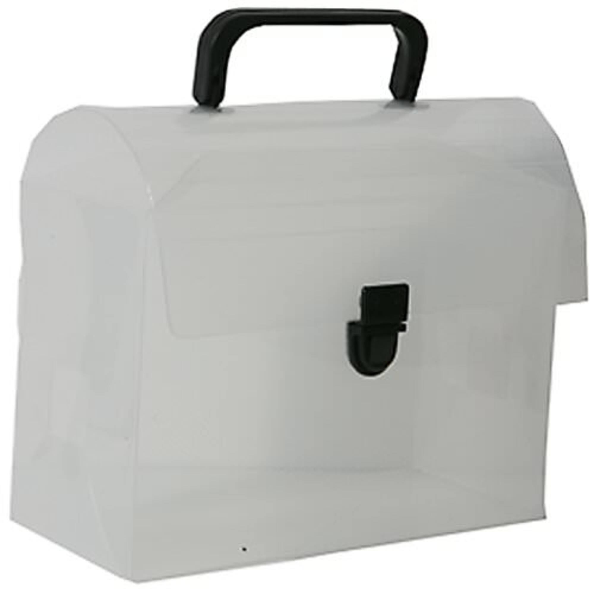 JAM Paper Clear 6" x 9" Plastic Art Case Lunchbox